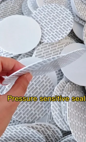 Sealed for Your Protection 70mm Self Adhesive Pressure Sensitive Jar Cap Seal Liner/Gasket/Lid